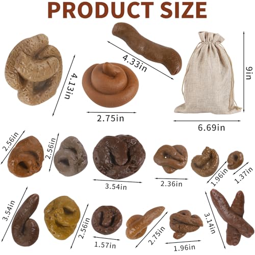 15 Realistic Fake Poo Prank Toys – Lifelike Dog Poop Props for April Fools, Halloween & Gags