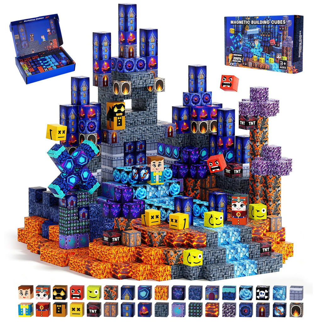150-Piece Magnetic Building Blocks Set – 0.8-Inch Cubes for Ages 3+ (Blue)