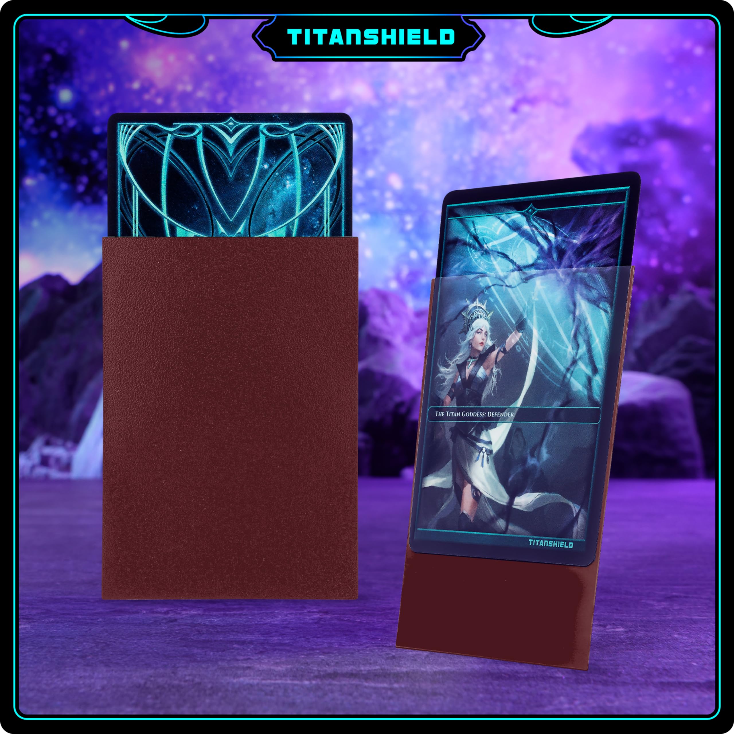 150 TitanShield Card Sleeves – Bordeaux Red, Standard 66x91mm, Dual-Texture for TCG Protection