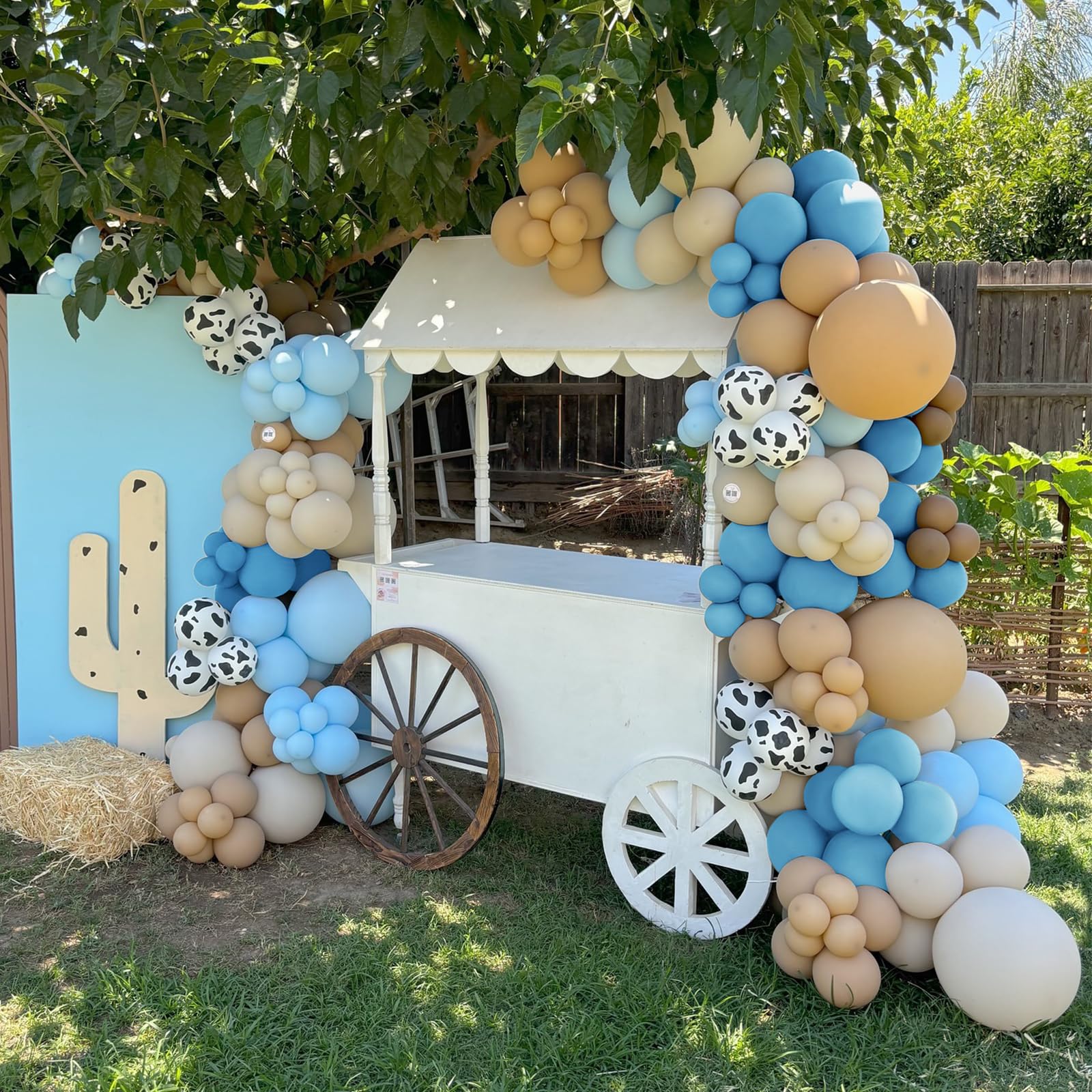 153 Pcs Dusty Blue Cow Balloon Arch Garland Kit – Rubber Balloons for Baby Shower, Farm Theme Party Decor