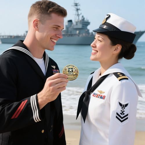 1.57" Double-Sided Gold-Plated U.S. Military 250th Anniversary Challenge Coin – Commemorative Gift for Veterans & Collectors