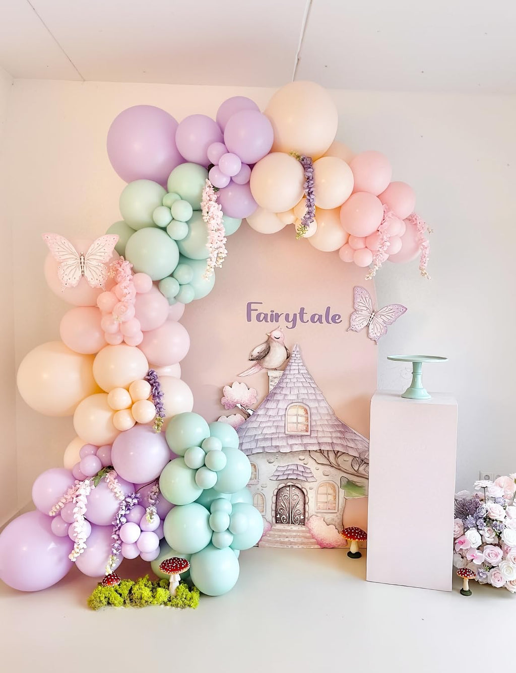 159Pcs Pastel Balloon Arch Kit – Fairy Birthday, Baby Shower & Garden Party Decor with 7 Colors, 5-18 inch Balloons, DIY Garland Supplies