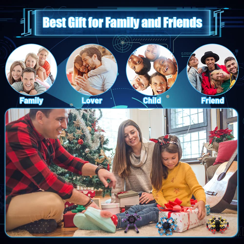 15PCS Transformable Robot Fidget Spinner Set - Stretchy Deformable Sensory Toy for Kids & Adults