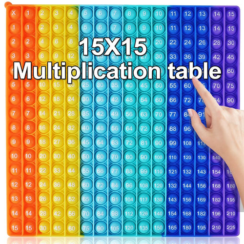 15x15 Multiplication Table Pop Fidget Toy – Rainbow Math Game for Kids & Adults