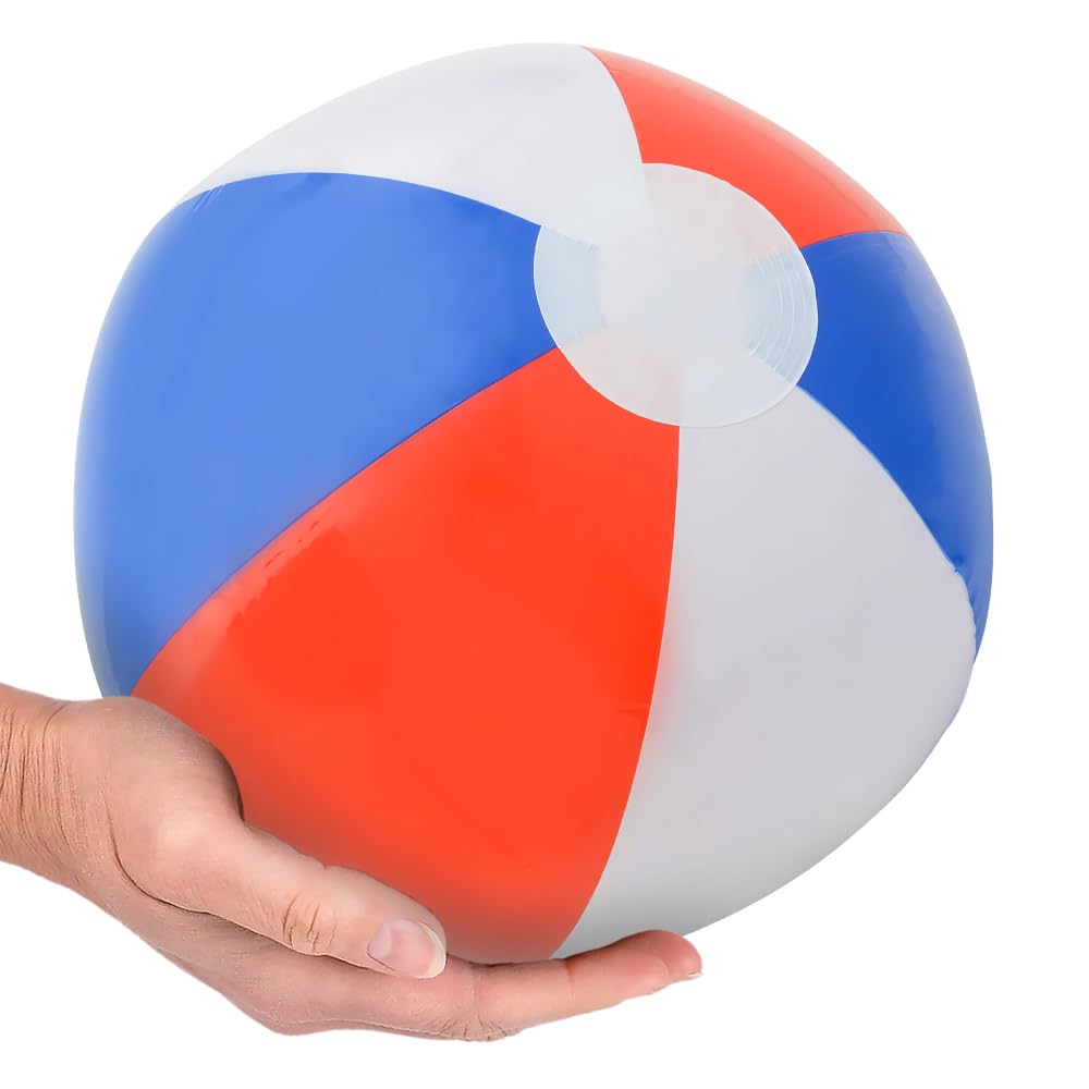 16-Inch Patriotic Beach Ball – Red, White & Blue – Pack of 12 by Rhode Island Novelty