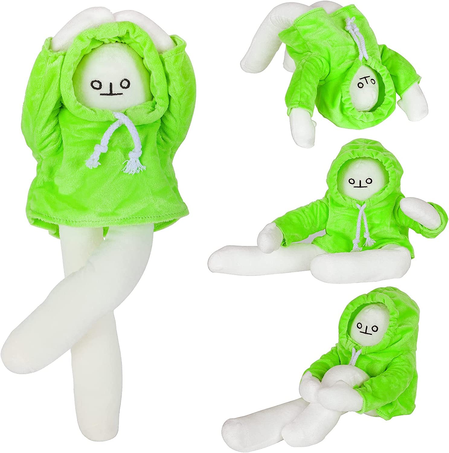 16-Inch Plush Banana Man Toy with Poseable Limbs and Magnetic Hands – Funny Decompression Stuffed Doll by Sunfedmiss (Green)