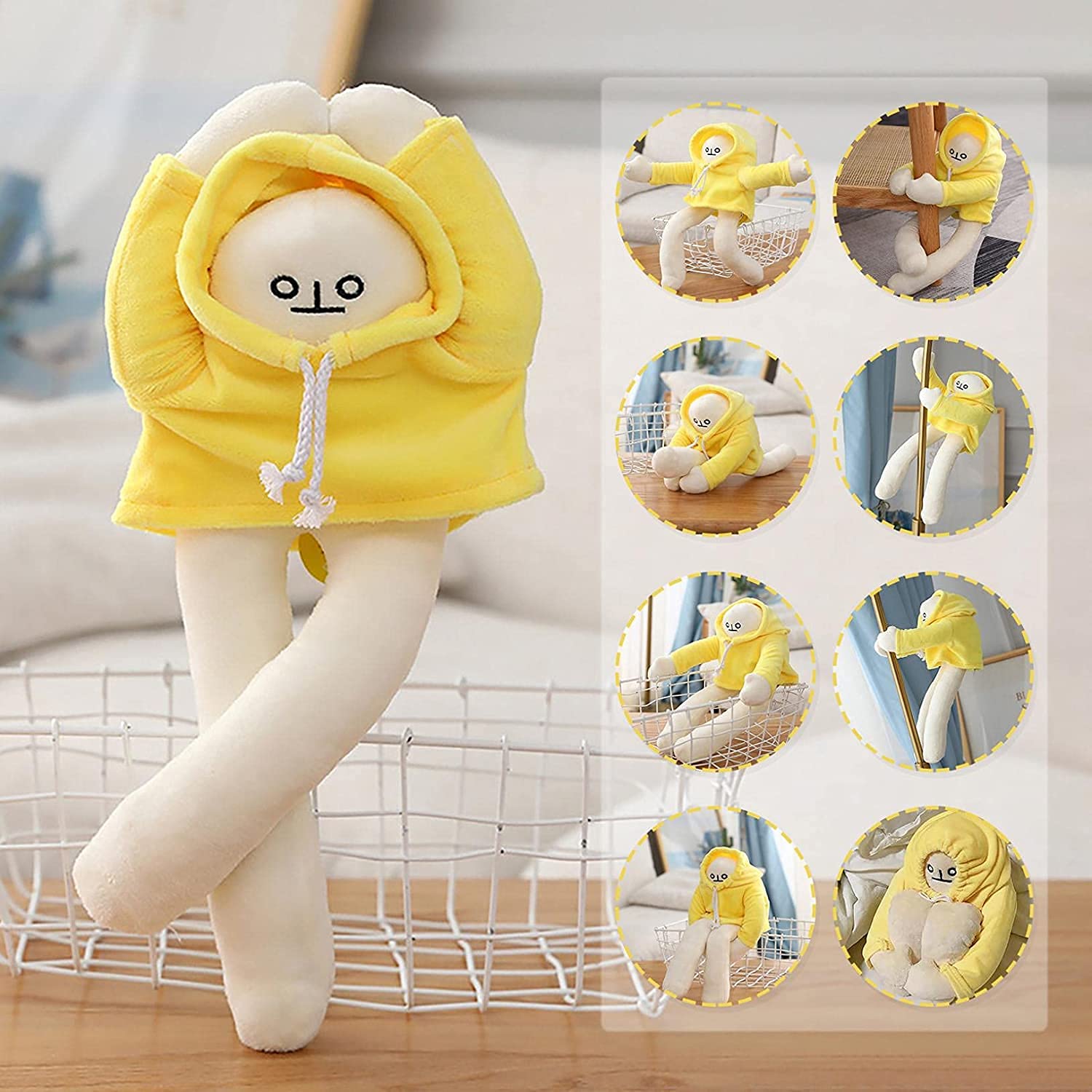 16-Inch Plush Banana Man Toy with Poseable Limbs and Magnetic Hands – Funny Decompression Stuffed Doll by Sunfedmiss (Green)