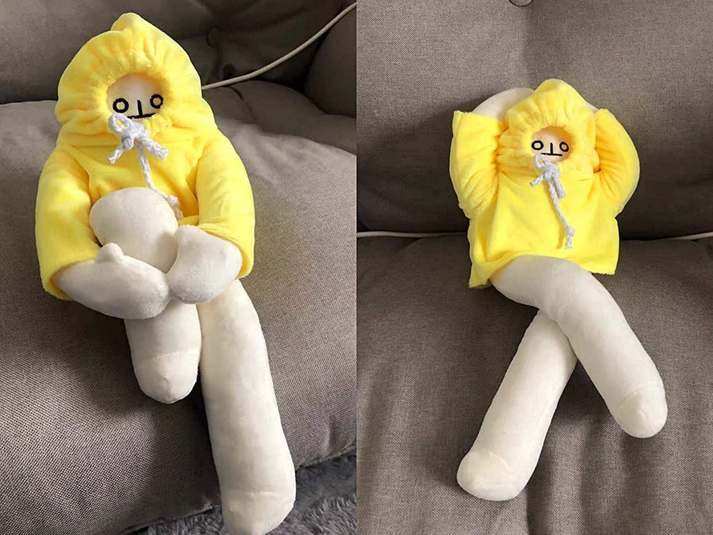 16-Inch Plush Banana Man Toy with Poseable Limbs and Magnetic Hands – Funny Decompression Stuffed Doll by Sunfedmiss (Green)