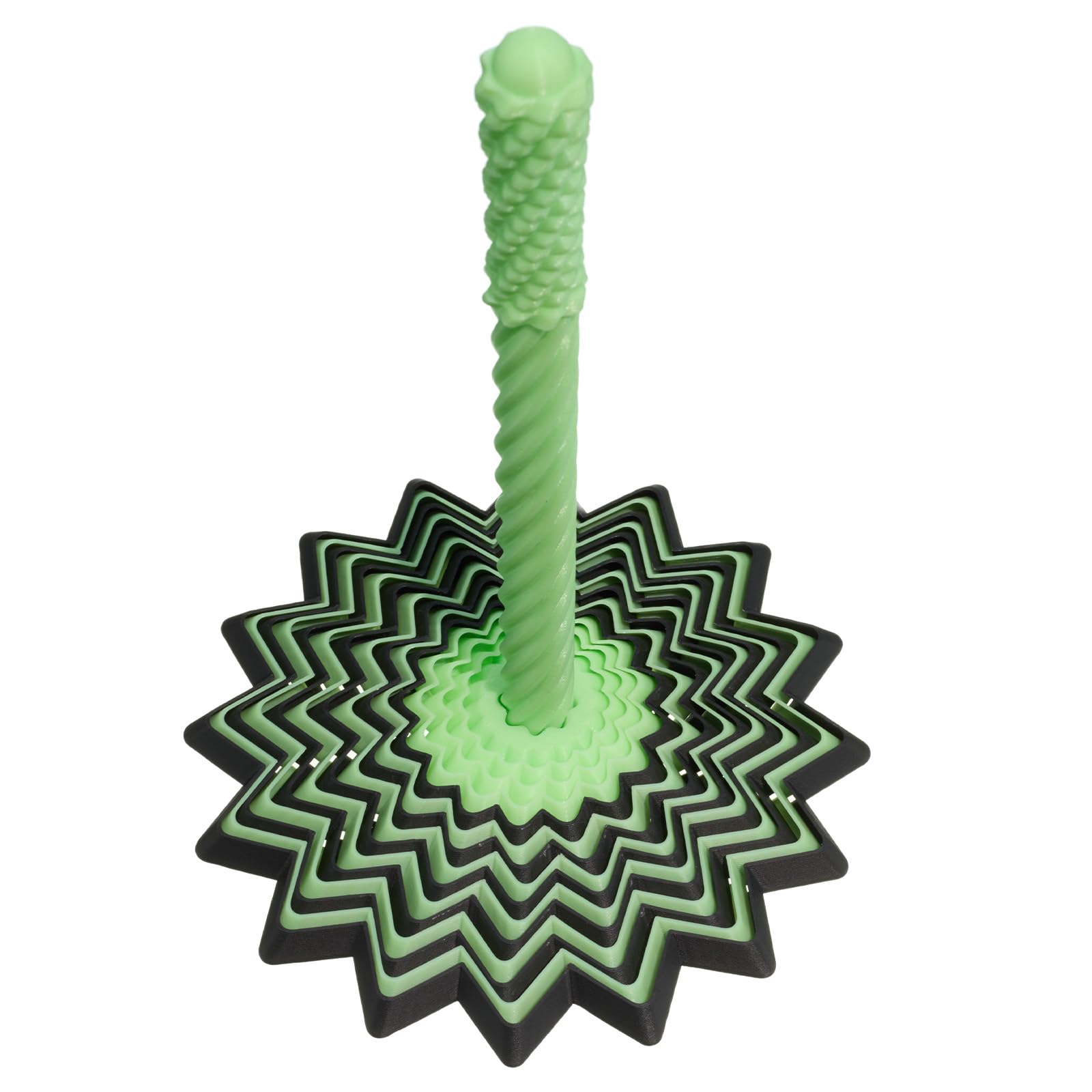 16-Layer Glow-in-the-Dark Spinning Fidget Toy for Adults – Black & Green Kinetic Desk Stress Relief