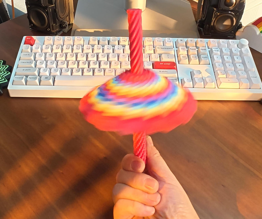16-Layer Rainbow Spinning Fidget Toy for Adults – Kinetic Desk Toy with Spiral Center for Focus & Relaxation