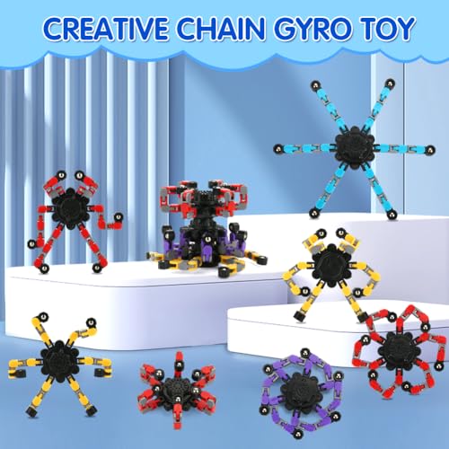 16 Pack Deformable Fidget Spinners – JYXT Robot Chain Gyro Toys for Stress Relief and ADHD Focus