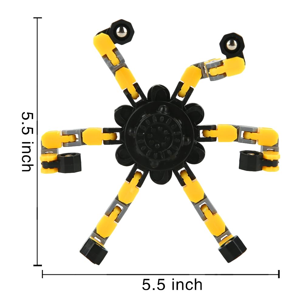 16 Pack Deformable Fidget Spinners – JYXT Robot Chain Gyro Toys for Stress Relief and ADHD Focus