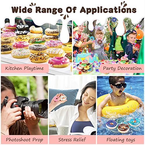 16-Pack Rainbow Donut Stress Balls – Soft PU Foam Squeeze Toys for Stress Relief, Party Favors & Pretend Play