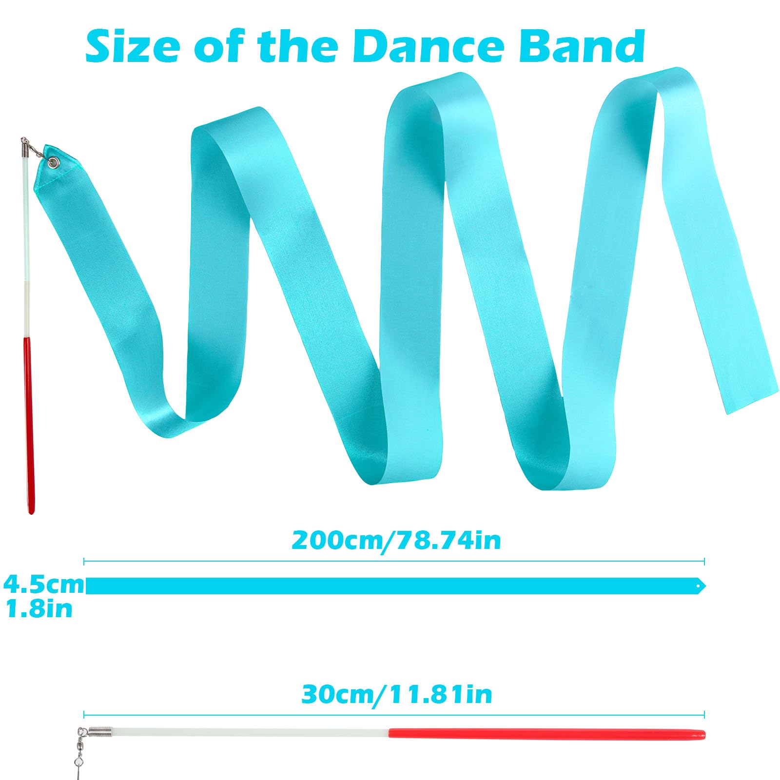 16 Pastel Rainbow Gymnastics Dance Ribbons for Kids Party Favors – 8 Colors, 6.5ft Satin Silk Ribbon Wands