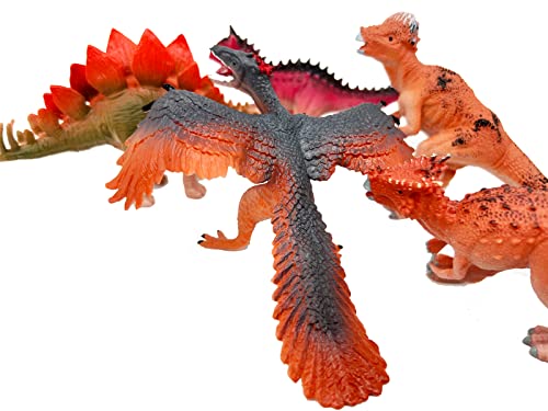 16-Piece Dinosaur Figures Set by Gemini&Genius – Party Favors, Cake Toppers & Gifts
