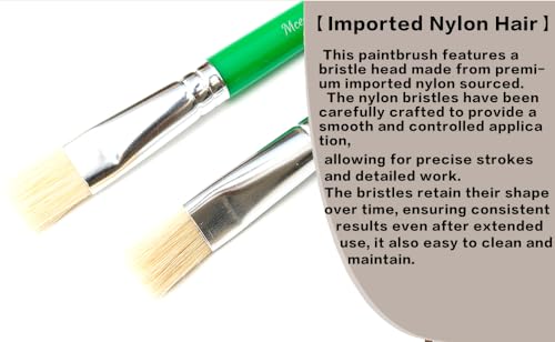 16-Piece Non-Toxic Paint Brush Set for Kids Ages 3-8 - Washable Nylon Bristles by Mcenzinen