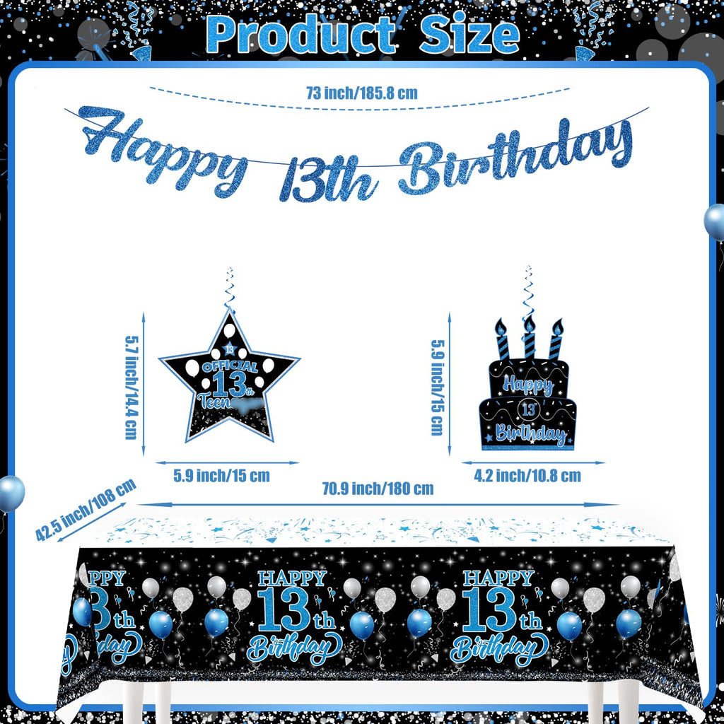 160 Pcs 13th Birthday Boy Party Decoration Set - Plates, Napkins, Banner & More