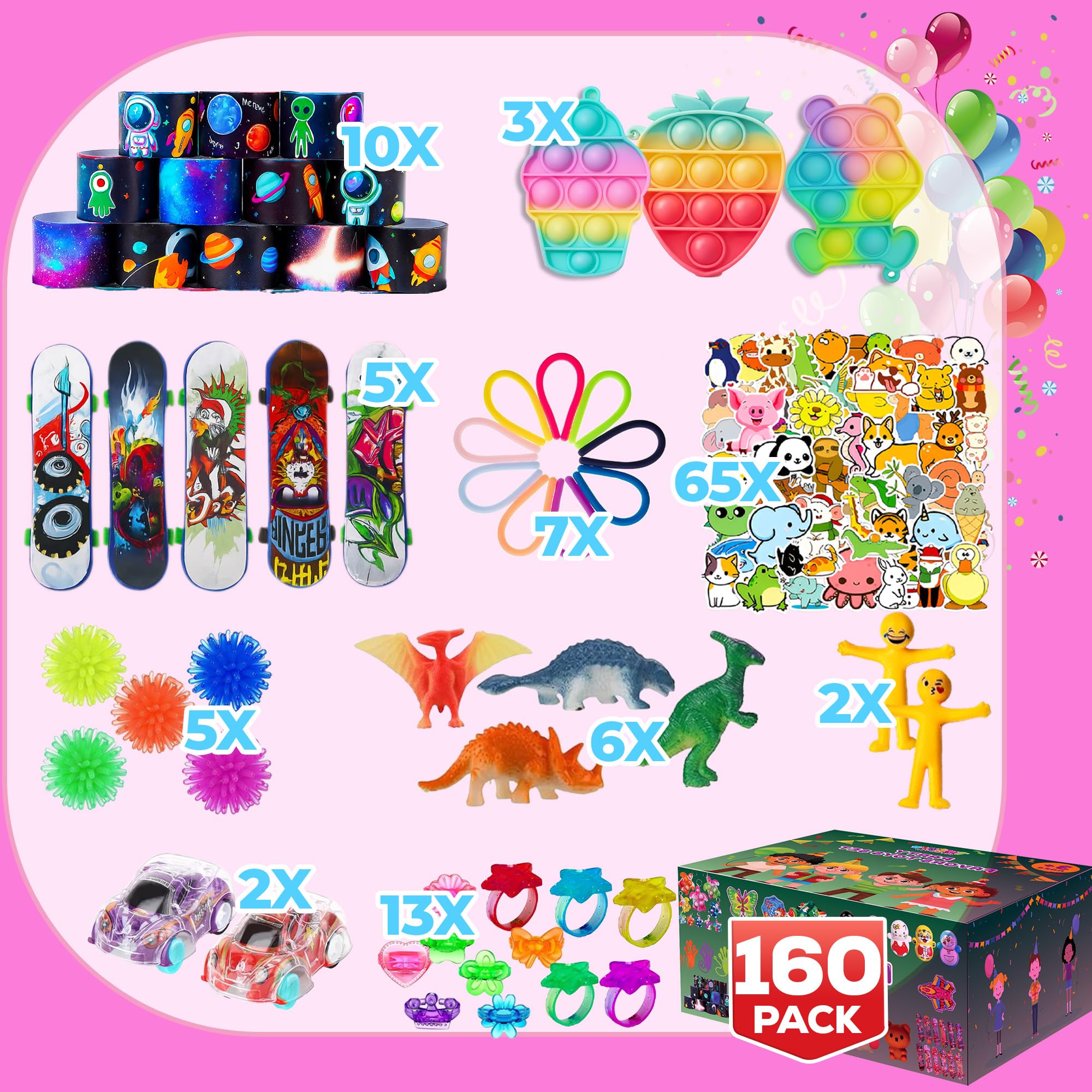 160-Piece Fidget Toy Party Favors Pack – Random Sensory Set for Kids & Adults