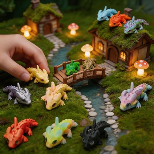 16Pcs Articulated Dragon Bulk - 3D Printed Fidget Toys, Classroom Rewards, Easter Basket Stuffers