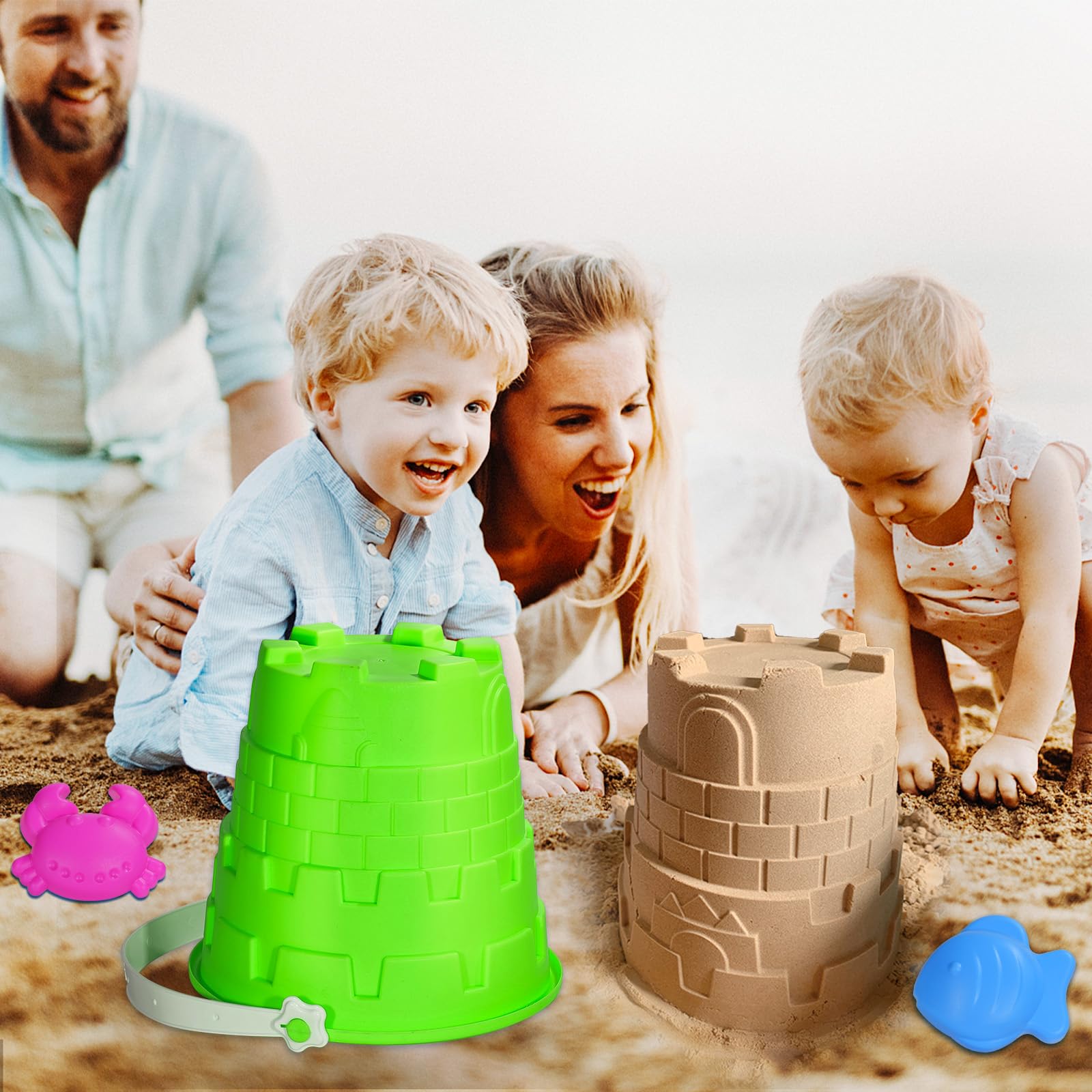 17-Piece Beach Toy Set for Kids – Bucket, Shovel, Molds, Rake & Sifter Sand Toys