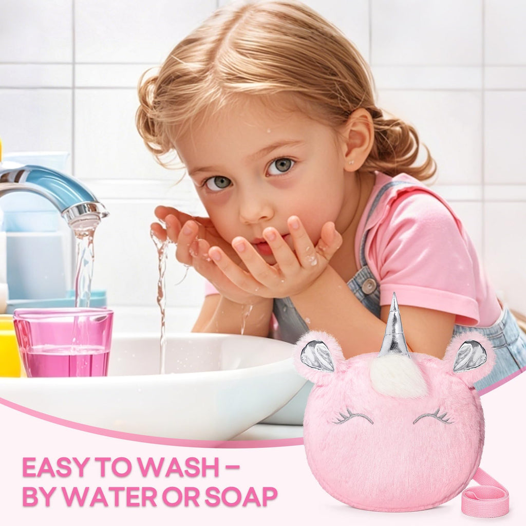 17-Piece Washable Makeup Kit for Kids 3-10 | Non-Toxic Unicorn Crossbody Bag Set