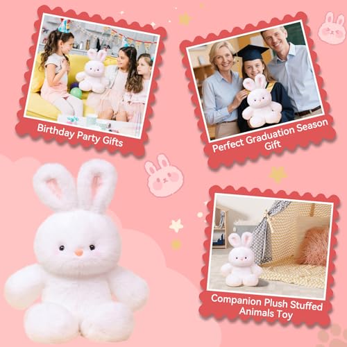 17.7 Inch White Rabbit Plush – Soft Cuddly Bunny Stuffed Animal by FPYWO