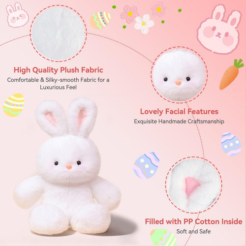 17.7 Inch White Rabbit Plush – Soft Cuddly Bunny Stuffed Animal by FPYWO