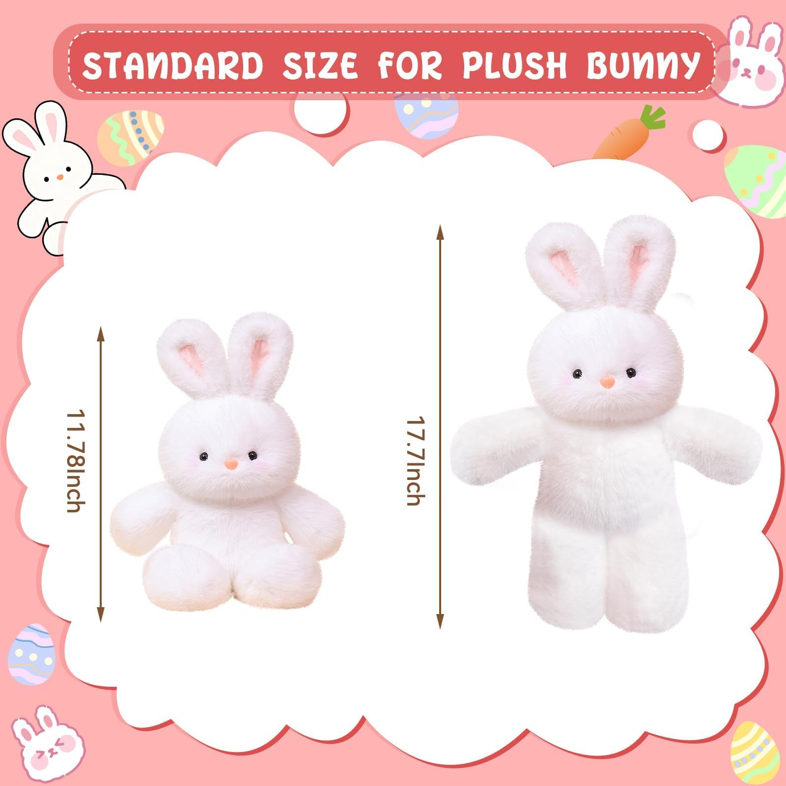 17.7 Inch White Rabbit Plush – Soft Cuddly Bunny Stuffed Animal by FPYWO