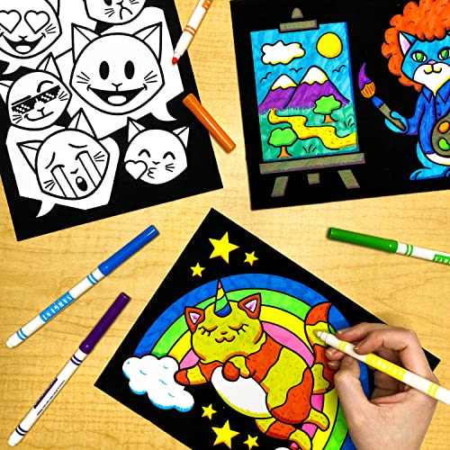 18 Silly Kitties Fuzzy Coloring Posters – No-Mess Velvet Crafts for All Ages (Stuff2Color)