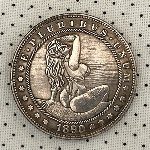 1890 Morgan Commemorative Silver-Plated Brass Coin – Collectible Replica in Protective Case