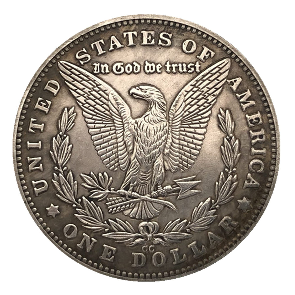 1890 Morgan Commemorative Silver-Plated Brass Coin – Collectible Replica in Protective Case