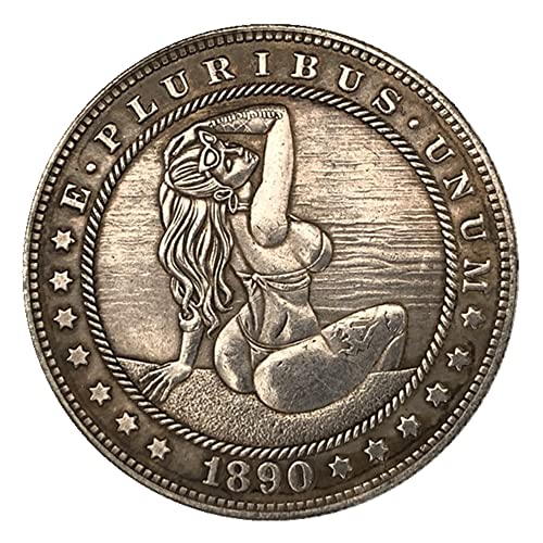 1890 Morgan Commemorative Silver-Plated Brass Coin – Collectible Replica in Protective Case