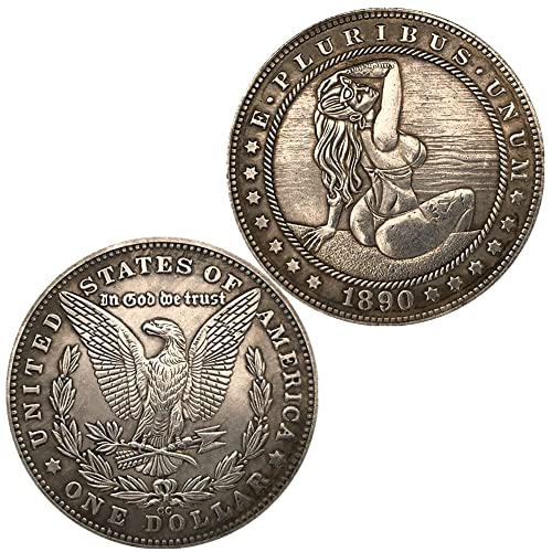 1890 Morgan Commemorative Silver-Plated Brass Coin – Collectible Replica in Protective Case