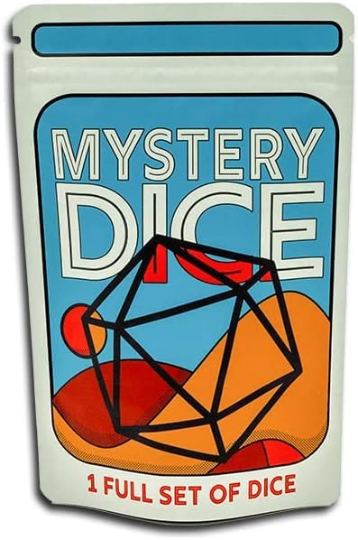 1985 Games Mystery Dice Set – 7 Polyhedral Dice with Random Patterns for DND and RPGs