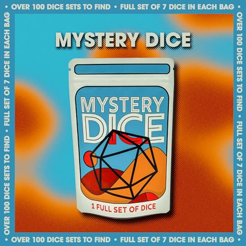 1985 Games Mystery Dice Set – 7 Polyhedral Dice with Random Patterns for DND and RPGs