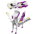 2-in-1 Magnetic Collision Transforming Cars Toy – Unicorn Robot Car for Kids Ages 2-12, No Batteries Required, Purple