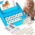 2-in-1 Matching Letter Game for Kids – Alphabet Spelling & Number Counting Toy (Light Blue)