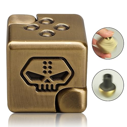 2-in-1 Metal Infinity Cube Fidget Spinner with Magnetic Dice Tops – Stress Relief Desk Toy for Adults and Kids