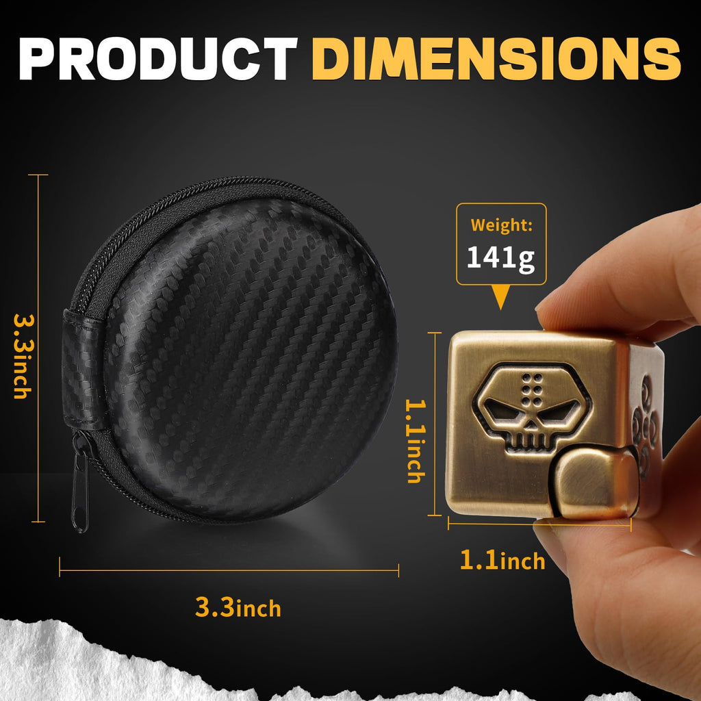 2-in-1 Metal Infinity Cube Fidget Spinner with Magnetic Dice Tops – Stress Relief Desk Toy for Adults and Kids