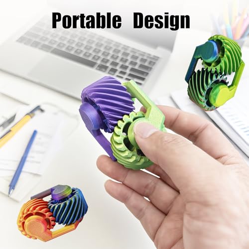 2-Pack 3D Printed Gear Fidget Spinner Set - Sensory Toys for Stress Relief and Focus, Easter Basket Stuffers for Kids and Adults