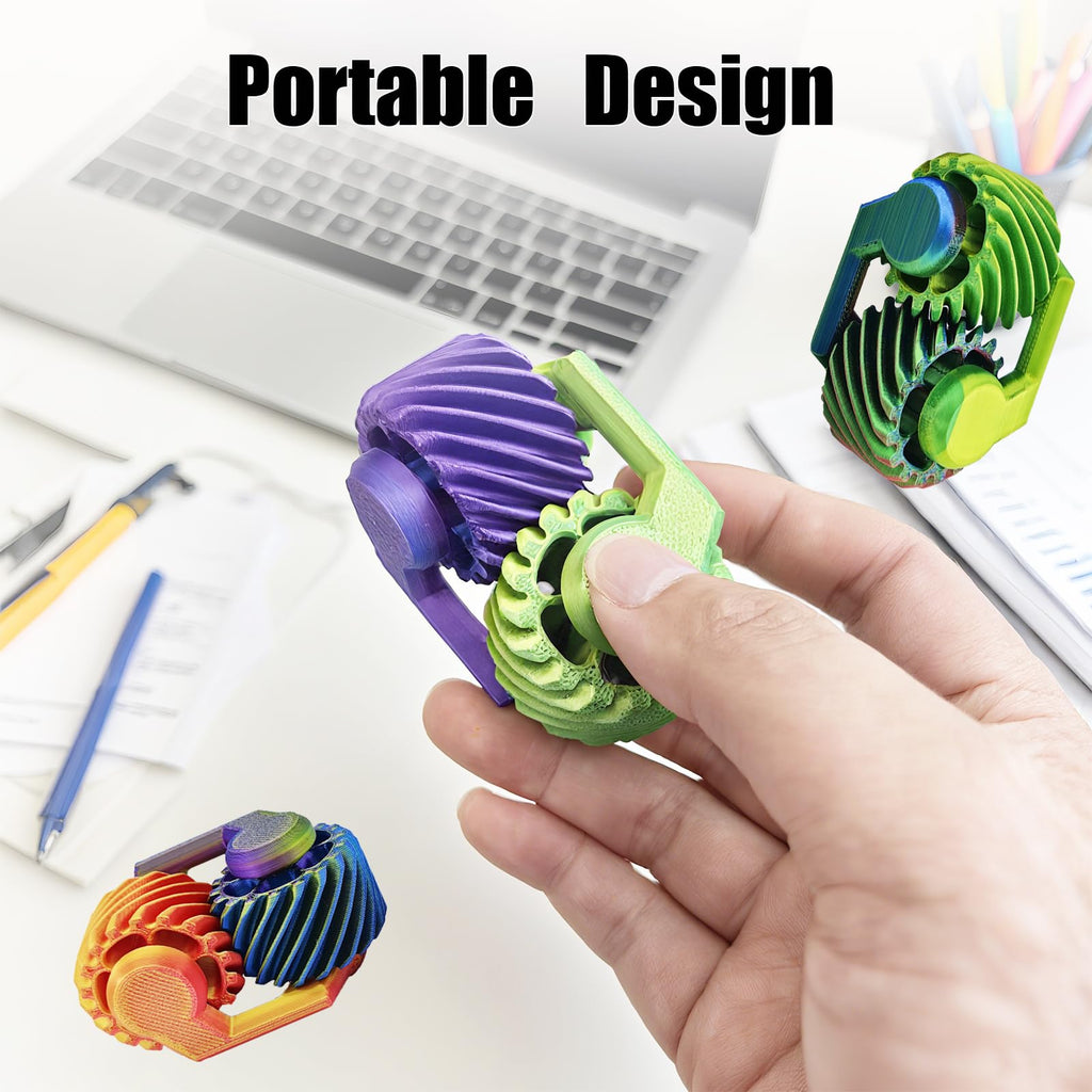 2-Pack 3D Printed Gear Fidget Spinner Set - Sensory Toys for Stress Relief and Focus, Easter Basket Stuffers for Kids and Adults