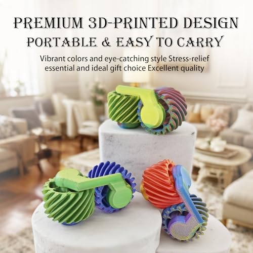 2-Pack 3D Printed Gear Fidget Spinner Set - Sensory Toys for Stress Relief and Focus, Easter Basket Stuffers for Kids and Adults