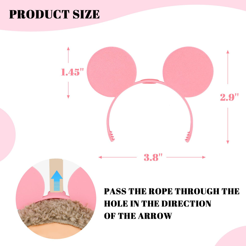 2 Pack 3D Printed Mouse Ears for Dolls - Cute Plush Accessory for Cosplay, Parties, Gift