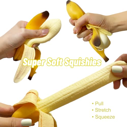 2 Pack Banana Squishies – Stress Relief Soft Scented Squeeze Toys for Kids & Adults
