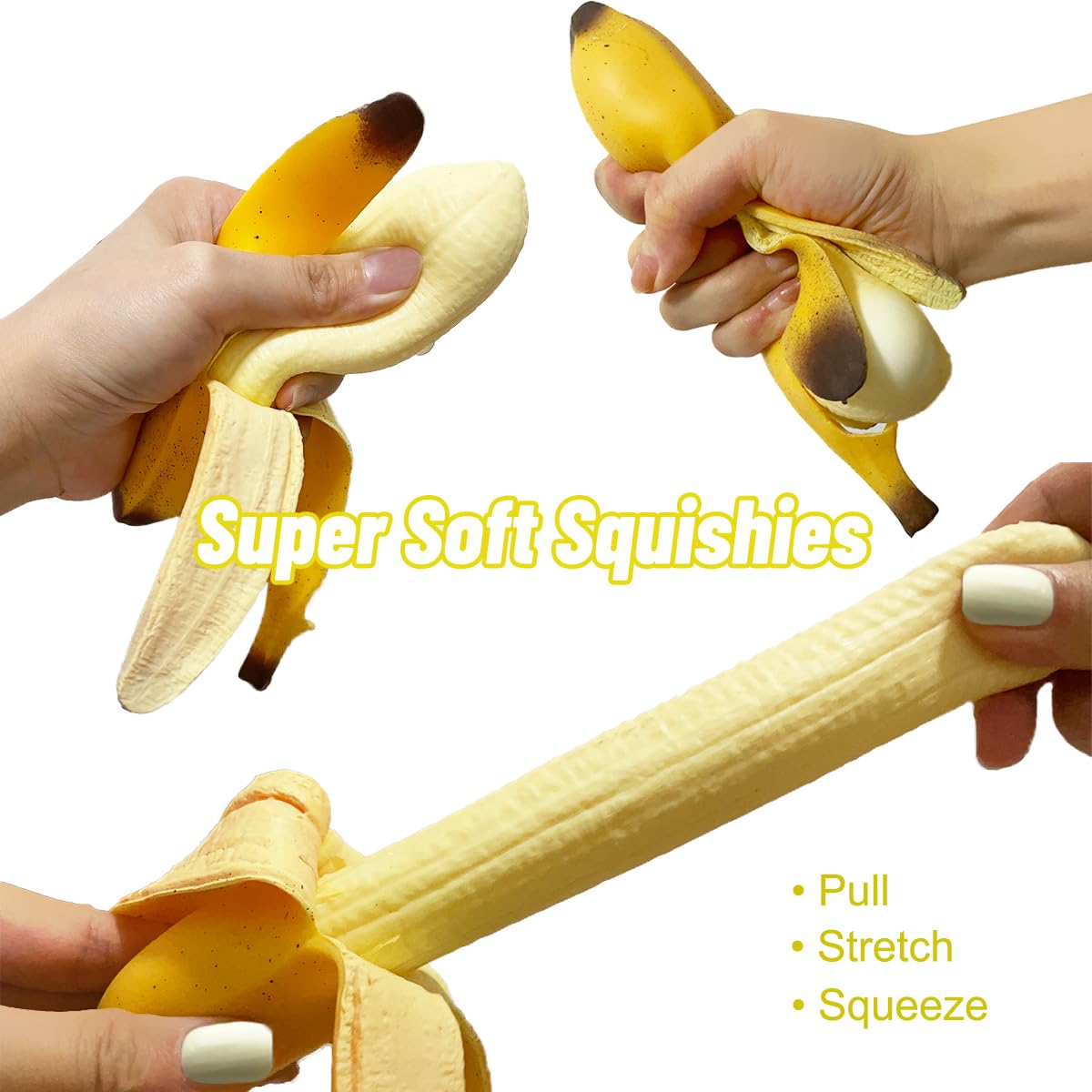 2 Pack Banana Squishies – Stress Relief Soft Scented Squeeze Toys for Kids & Adults