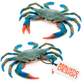 2-Pack Blue Crab Toy – 6.6 x 5.3 Inch Realistic Plastic Imitation Crabs for Aquarium Decor and Coastal Displays