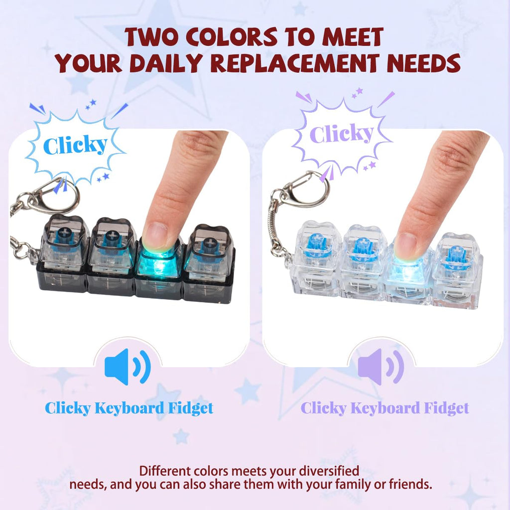 2-Pack Cat Paw Keyboard Fidget Toy with LED Lights – Clicky Fidget Keychain for Adults