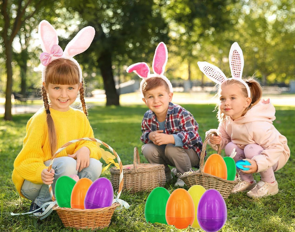 2-Pack Giant 8-Inch Fillable Plastic Easter Eggs – Multicolor, Stands Upright, for Hunts & Surprises