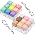 2 Pack Keyboard Fidget Toy – 9 in 1 Clicker Keychain for Stress Relief (Macaron & Morandi)