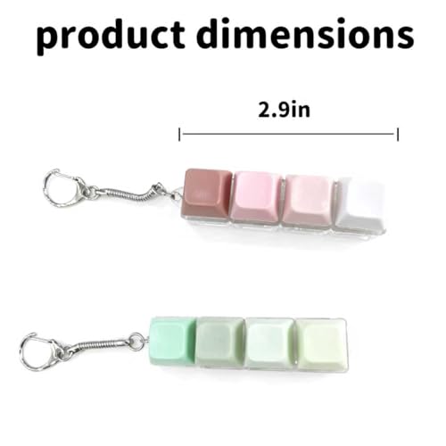 2-Pack LED Keyboard Fidget Keychain with Mechanical Clicks – Macarons